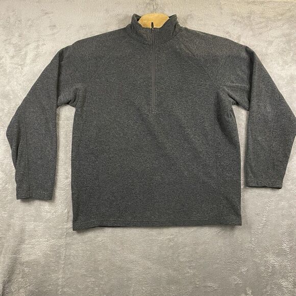 Lands' End The Outfitters Men's L Gray Pullover 1/4 Zip Sweater Long Sleeve Poly - Picture 1 of 8